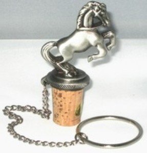 Pewter Rearing Horse Cork Wine Bottle Stopper