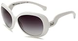 D&G Dolce & Gabbana Women's DD8063 Round Sunglasses,White Frame/Grey Gradient Lens,one size
