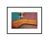 Orange Corner Sectional Sofa Home & Hearth Pre-Matted Poster Print, 11x14