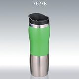 Search : Creative Home 15 oz Stainless Steel Travel Mug with Green Band