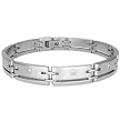 Stainless Steel Polished Bracelet with Cubic Zirconia - 8.25'' long