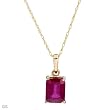 Necklace With 1.30ctw Genuine Ruby Beautifully Crafted in Yellow Gold Length 18in