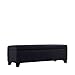 Handy Living Hinged Bench Storage Ottoman in Microfiber Black