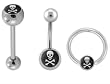SKULL AND CROSSBONES CAPTIVE RING CLG75- CAPTIVE