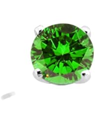 0.80 Ct Round Green SI1/SI2 Diamond 14K Yellow Gold Ring