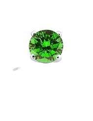 0.80 Ct Round Green SI1/SI2 Diamond 18K Yellow Gold Ring