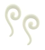 White Acrylic Swirl Plugs - 14g - Sold as a Pair