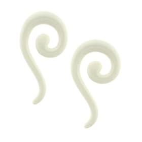 White Acrylic Swirl Plugs - 0g - Sold as a Pair