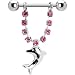 Pink Gem Dolphin Nipple Ring