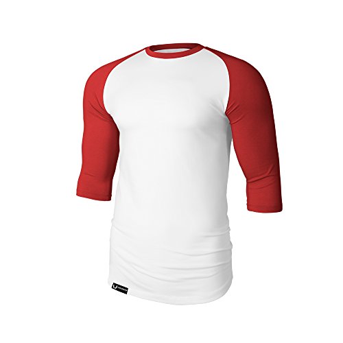 Aesthetic Revolution Men's Raglan "FlexFit" Shirt Large White/Red