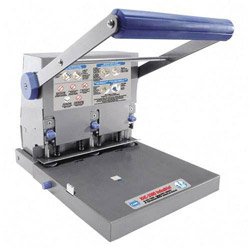 CARL 63300 Model xhc-3300 extra heavy-duty 300-sheet 3-hole punch, 9/32 holes, gray/blue