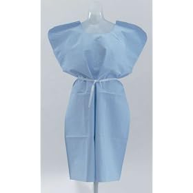Medline Disposable Patient Gowns and Capes - Gown, Blue, X-Ray, 30" x 42" - Qty of 50