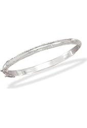 Sterling Silver 5mm Engraved Bangle 7 Inch Hinged Bangle Bracelet - JewelryWeb