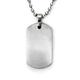 Titanium Engravable Dog Tag Pendant w/ Bead Chain
