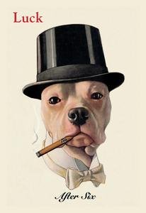 30 X 20 Stretched Canvas Poster Dog In Top Hat Smoking A Cigar Picture
