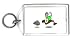 Keychain with man, human, body, individuals, individual, persons, chasing, raccoon, r...