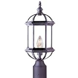 Beveled Glass 1 Light Post Mount Lantern– Swedish Iron