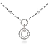 Cubic Zirconia Dangle Circles Necklace-CLEARANCE FINAL SALE
