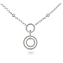 Cubic Zirconia Dangle Circles Necklace-CLEARANCE FINAL SALE