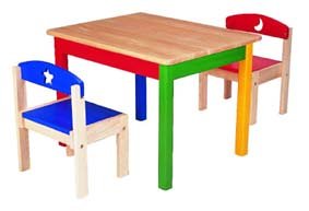 Childrens Toyshop  Toys : Table with Two Stacking Chairs