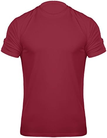 Clothes Warehouse Men's Microfiber Performance Polyester Workout Crewneck Gym T-Shirt, Garnet, 2X-Large