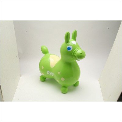 Inflatable 'Rody Horse' Children's Ride-On Rocking Horse: Color is Lime Green