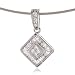 0.50ctw. 14k White Gold Designer Diamond Slider Pendant with 16 Cable Necklace