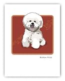 Paper Russells PAGNC635 Grrreen Single Note Card - Bichon Puffy Hair