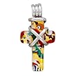 Multicolor Murano Glass Cross Pendant