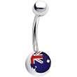 Stainless Steel Australian Flag Logo Belly Ring