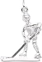 Hockey Player Charm, Sterling Silver