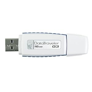 Kingston Digital 16 GB USB 2.0 Hi-speedDatatraveler Flash Drive DTIG3/16GBZ White and Blue