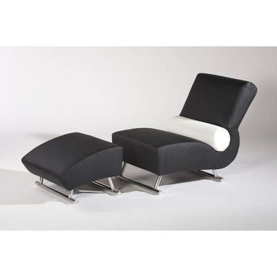 Deville Bonded Leather Lounge Chair and Ottoman