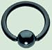 Titanium Black Ball Closure Ring with Hematite Bead 14gauge by 3/8" inch Titanium Black Ball Closure Ring with Hematite Bead 14gauge by 3/8" inch