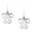 Dangling Sterling Silver Swirl French Wire Earrings New