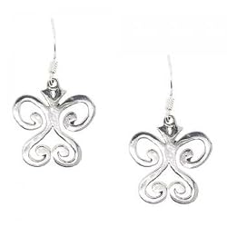 Swirl Dangle Earrings in 925 Sterling Silver w/ French Wire Backs