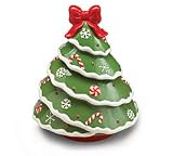 Christmas Tree Shape Cookie Jar/Container! Lift Lid And It Plays O' Christmas Tree Adorable Holiday Decor