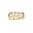 3 Diamond Wave Ring 3/4 ct. in 14K Yellow Gold