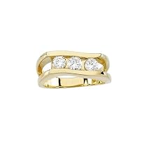 3 Diamond Wave Ring 3/4 ct. in 14K Yellow Gold