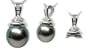 18K white gold Sala Black Tahitian cultured pearl and diamond pendant