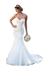 Lace-Up Organza/Satin Mermaid Wedding Party Dress  with a Court Train 