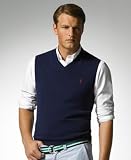 Polo Ralph Lauren Cotton V-Neck Sweater Vest Austin Blue M