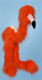 Childrens Toyshop  Toys : Orange/red Flamingo Large Marionette (B922)