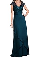 V-neck Cap Sleeves Natural   Waistline Open-Back Chiffon/Tulle Evening Dress/Prom Dress/Wedding Party Dress 