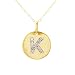 Duragold 14k Gold Diamond Disc Initial "K" Pendant, 18"