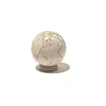 Howlite Ball 01 White Gray Orb Natural Stone Crystal Healing Calm Energy w/ Jade Ring 1.6