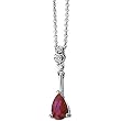 14K White Gold Ruby and Diamond Necklace