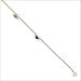14k Yellow Gold, Heart with Wings Charm Anklet Rolo Link Chain