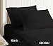 METRO Egyptian cotton 600 Thread Count Solid Sateen 4 Pc Comforter Set - Black Queen.