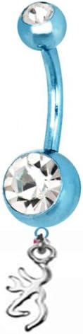 Browning PREMIUM Light Blue Titanium Anodized Sexy Belly Button Ring